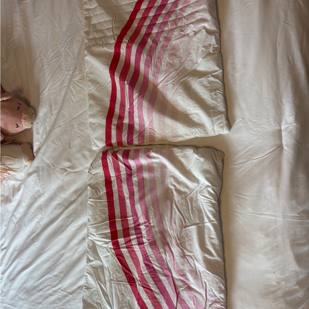 Pottery Barn Striped Pink Pillow Shams